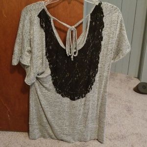 Grey Lacey back shirt